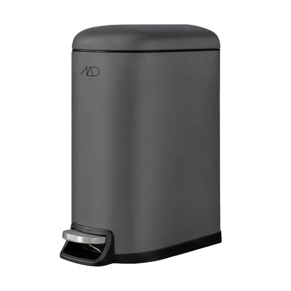 Coș de gunoi gri închis cu pedală din metal 10 l Walther – Mette Ditmer Denmark