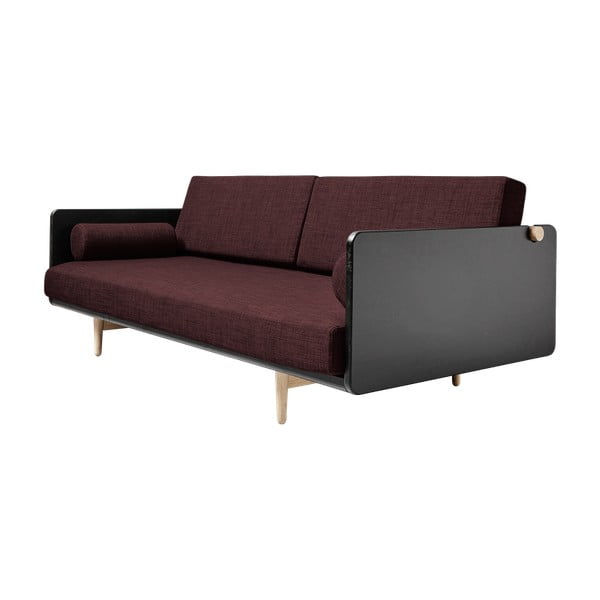Canapea extensibilă Karup Deva Black/Raw Oak/Passion Red-image-3