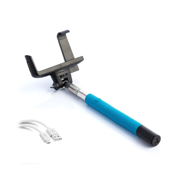 Selfie stick/bară bluetooth pentru telefon InnovaGoods, albastru-image-2
