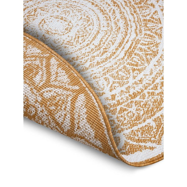 Covor de exterior galben ocru-alb rotund ø 140 cm Siruma – NORTHRUGS-image-2