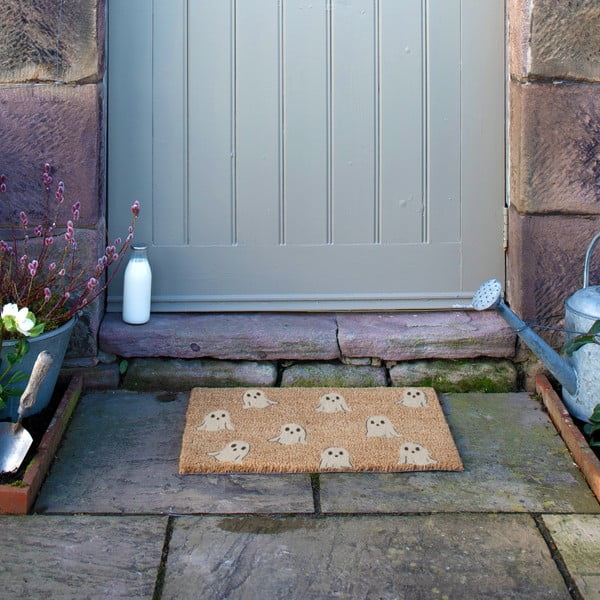Covoraș de intrare din fibre de nucă de cocos 40x60 cm Ghost – Artsy Doormats-image-4