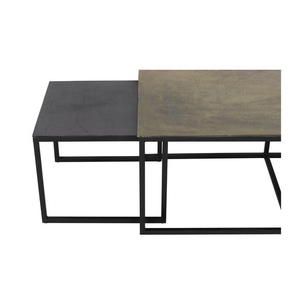 Măsuțe de cafea negre/în culoarea bronz 3 buc. din metal 50x120 cm Kumalu – Light & Living-image-4