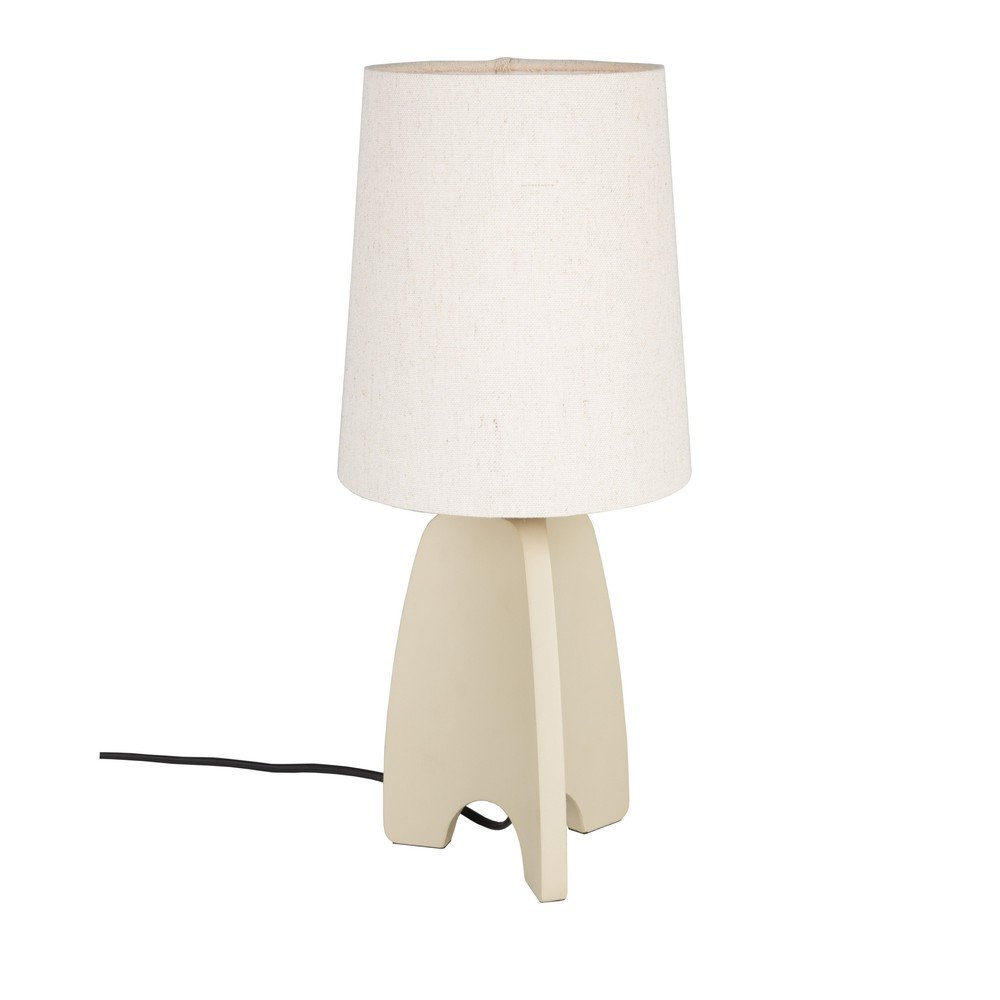 Veioză bej din beton cu abajur textil (înălțime 45 cm) Saba – Zuiver