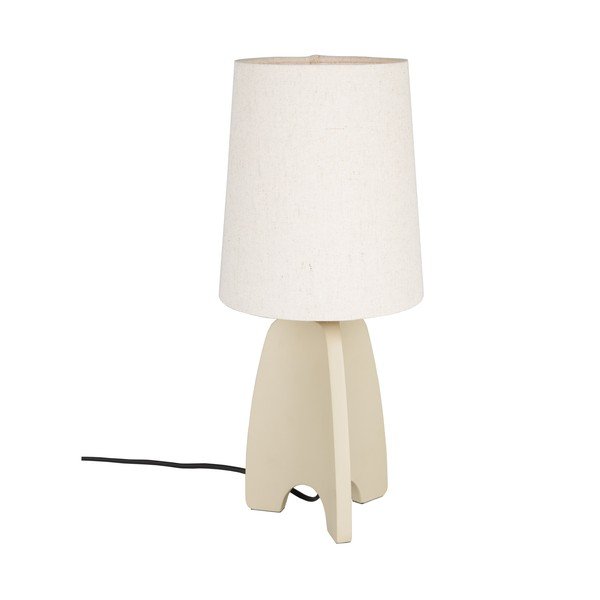 Veioză bej din beton cu abajur textil (înălțime 45 cm) Saba – Zuiver