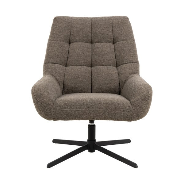 Fotoliu gri/maro cu tapițerie din țesătură bouclé Paris – Actona-image-2