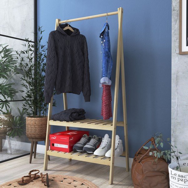 Suport pentru haine cu aspect de lemn de stejar Susanne – Kalune Design-image-4