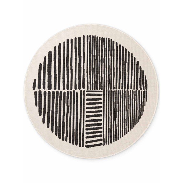 Covor pentru exterior și interior negru/crem rotund ø 200 cm Haringey Bounds – Ted Baker