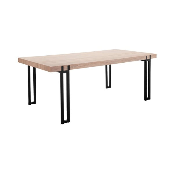 Masă de dining în culoare naturală cu blat cu aspect de lemn de stejar 90x160 cm Azuma – Støraa-image-2