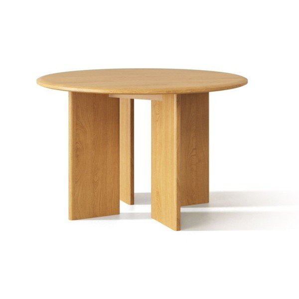 Masă de dining rotundă din lemn de stejar ø 120 cm Charlotte – Micadoni -image-1