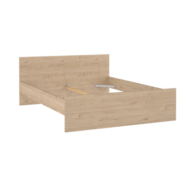 Pat matrimonial în culoare naturală cu aspect de lemn de stejar fără somieră 180x200 cm Naia – Tvilum-image-4