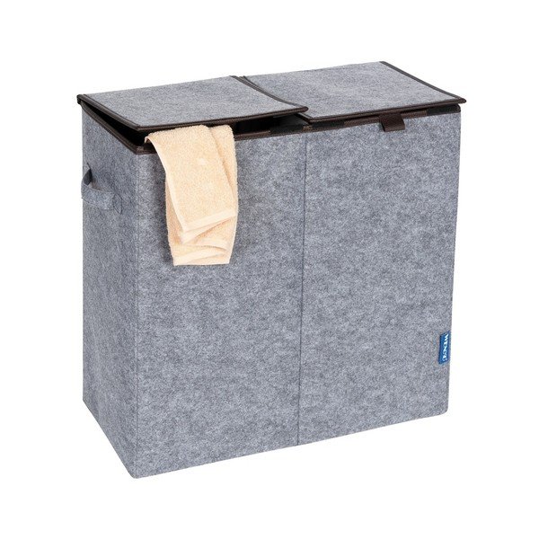 Coș de rufe Wenko Duo, 82 l, gri - maro-image-2