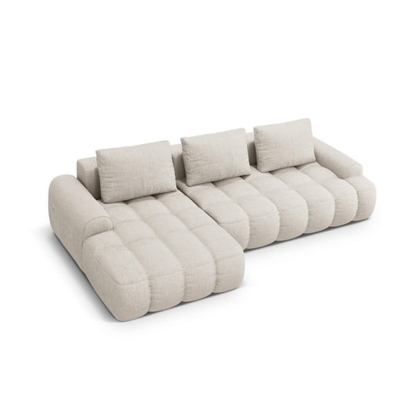 Colțar bej extensibil/cu spațiu de depozitare (cu colț pe partea stângă/cu șezlong) Linz – Cosmopolitan Design-image-3