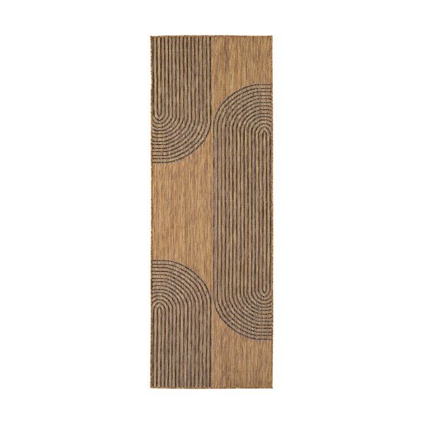 Covor tip traversă pentru interior și exterior negru/maro 80x250 cm Mira 1453 – Ayyildiz Carpets