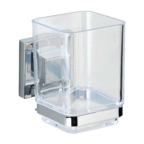 Set de accesorii de baie argintiu lucios autoadeziv din plastic Quadro – Wenko-image-3