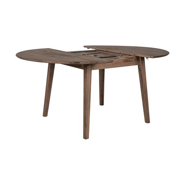 Masă de dining rotundă extensibilă din lemn de stejar ø 118 cm Metz – House Nordic-image-4