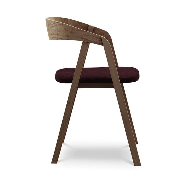 Scaun de sufragerie burgundy din lemn masiv Erika – Makamii-image-2