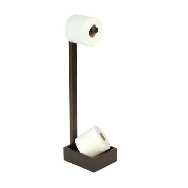 Suport din lemn de stejar pentru hârtie igienică, Wireworks Mezza Dark-image-1