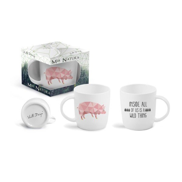 Cană cu mesaj imprimat față - verso Vialli Design Pig, 370 ml-image-1