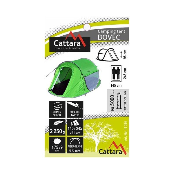 Cort pentru 2 persoane Cattara Bovec, verde-image-1