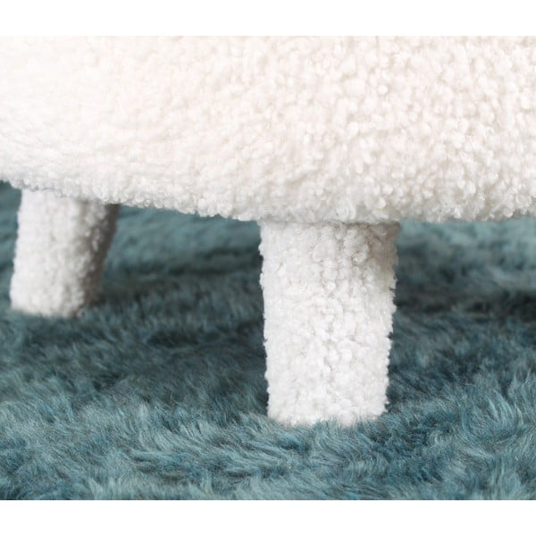 Fotoliu pentru copii alb cu tapițerie din stofă bouclé Moouv – Artie-image-3