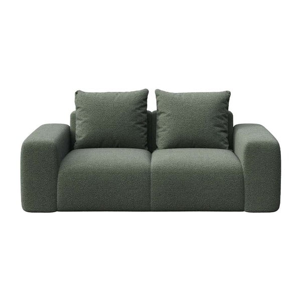 Canapea verde cu tapițerie din stofă bouclé 212 cm Feiro – MESONICA