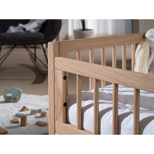 Pătuț în culoare naturală din lemn de stejar 70x140 cm Forrest – Vipack-image-2