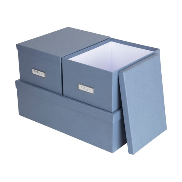 Cutii de depozitare cu capac din carton 3 buc.  Inge – Bigso Box of Sweden