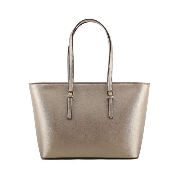 Geantă din piele ecologică și reflexii aurii Beverly Hills Polo Club Anne, crem-image-2