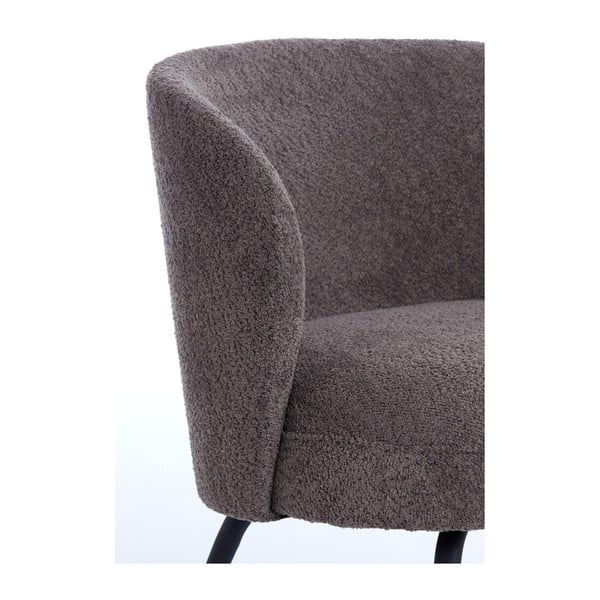 Fotoliu maro închis cu tapițerie din stofă bouclé Dieyda – Light & Living-image-1