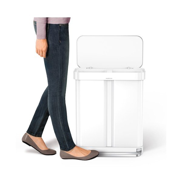 Coș de gunoi alb cu pedală din oțel 58 l – simplehuman-image-4