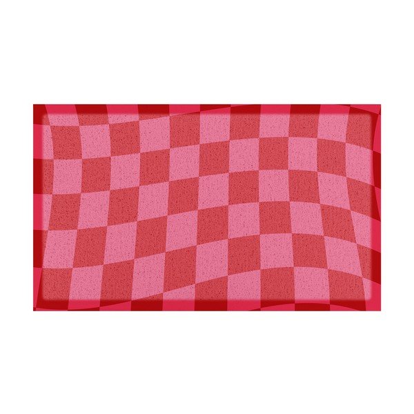 Covoraș de intrare din plastic reciclat 40x70 cm Wavy Checkerboard  – Artsy Doormats