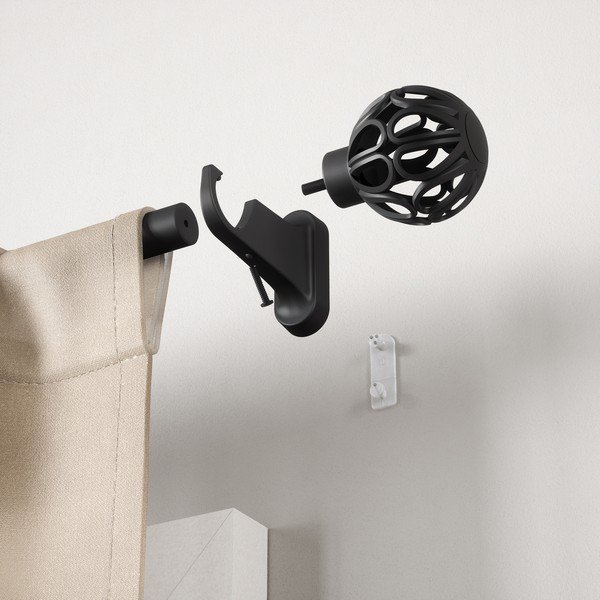 Galerie de perdea negru-mat extensibilă din oțel 107 - 305 cm Aria – Umbra-image-4