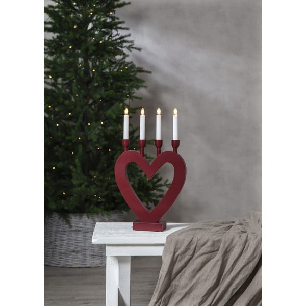 Sfeșnic cu LED pentru Crăciun Star Trading Dala, roșu, înălțime 45 cm-image-3