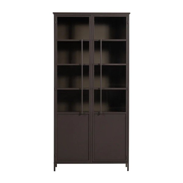 Vitrină maro închis din metal 99x203x45 cm Exhibit – WOOOD