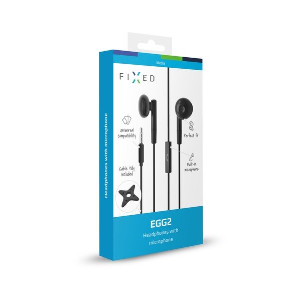 Căști negre cu microfon Fixed EGG2-image-2