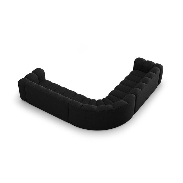 Colțar modular gri antracit cu tapițerie din chenille Lupine – Micadoni -image-3