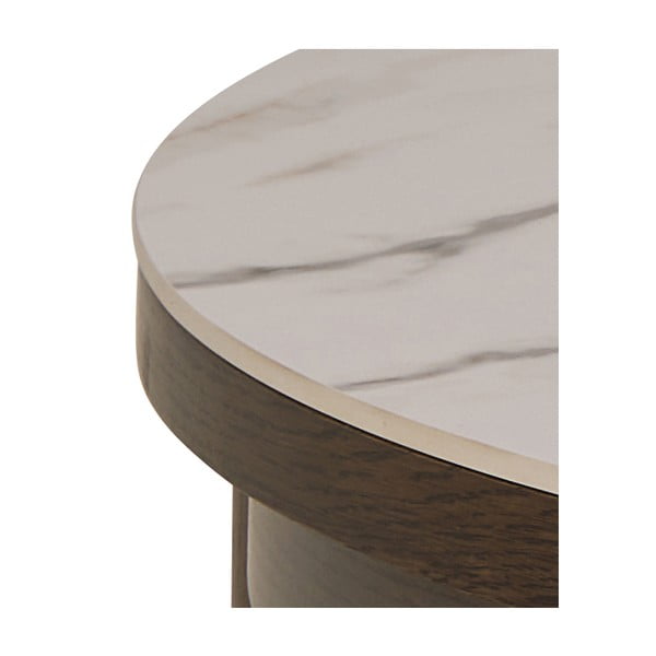 Măsuță de cafea bej-maro închis rotundă cu blat ceramic ø 90 cm Southampton – Actona-image-4