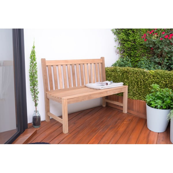 Bancă de grădină în culoare naturală din lemn masiv Solo – Garden Pleasure-image-1