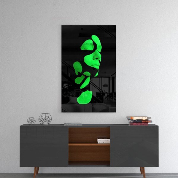 Tablou din sticlă Insigne Fragmented Green-image-1