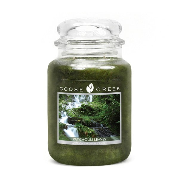 Lumânare parfumată în recipient de sticlă Goose Creek Patchouli Leaves, 150 ore de ardere