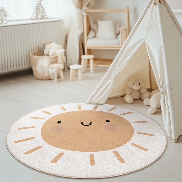 Covor pentru copii lavabil ø100 cm Sunny World – Mila Home-image-1