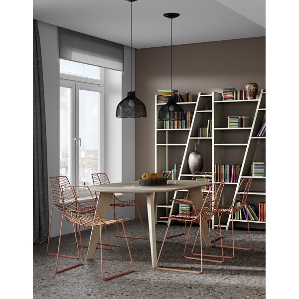 Masă dining cu blat cu aspect de lemn de stejar 180x100 cm Lago TemaHome-image-1