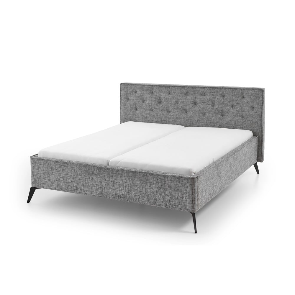 Pat matrimonial gri tapițat 180x200 cm Alicante – Meise Möbel