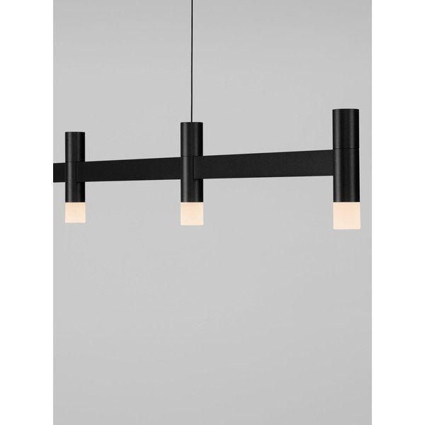Lustră negru-mat LED cu intensitate reglabilă din aluminiu cu abajur din sticlă acrilică Poetic – Nova Luce-image-2