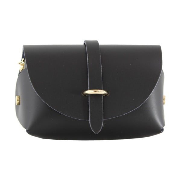Geantă din piele Chicca Borse Loira, negru-image-1
