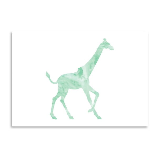 Poster Americanflat Giraffe in Mint, 30 x 42 cm