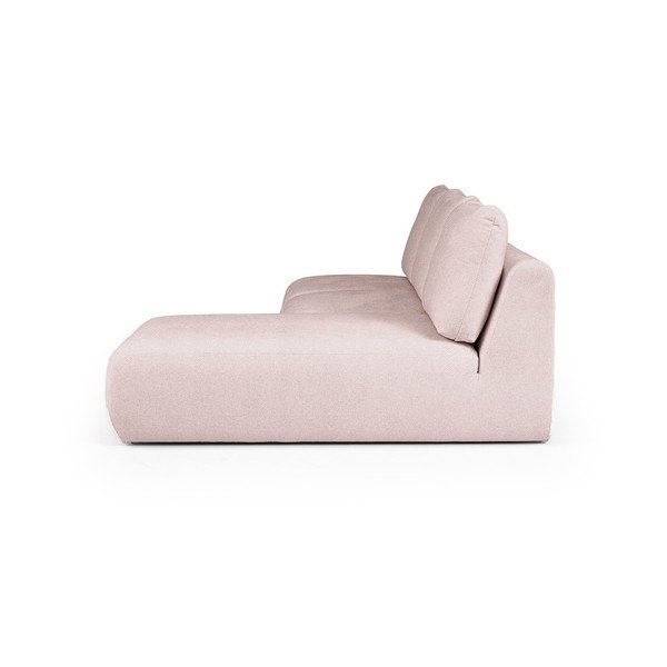 Colțar roz deschis cu tapițerie din țesătură bouclé (cu colț pe partea dreaptă, cu șezlong) Mirel – Rodier-image-3