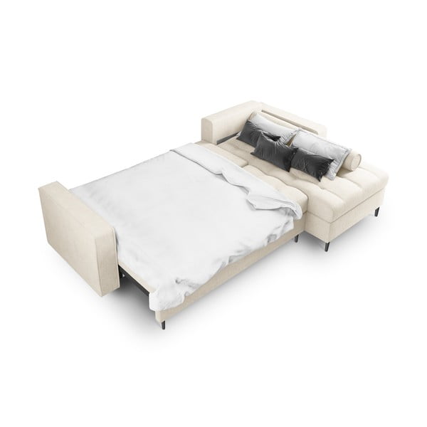 Canapea extensibilă cu șezlong dreapta Milo Casa Santo, bej deschis-image-4