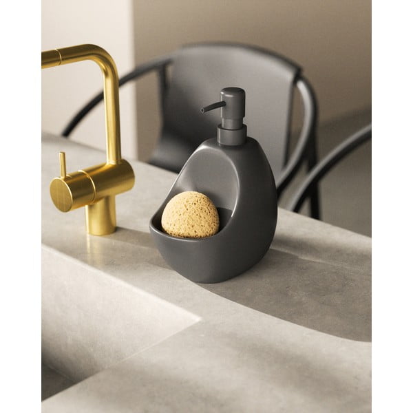 Dozator de săpun lichid negru din ceramică 590 ml Joey – Umbra-image-1