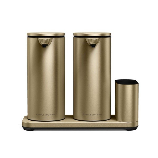 Suport pentru accesorii de spălat auriu mat automat din metal – simplehuman-image-3